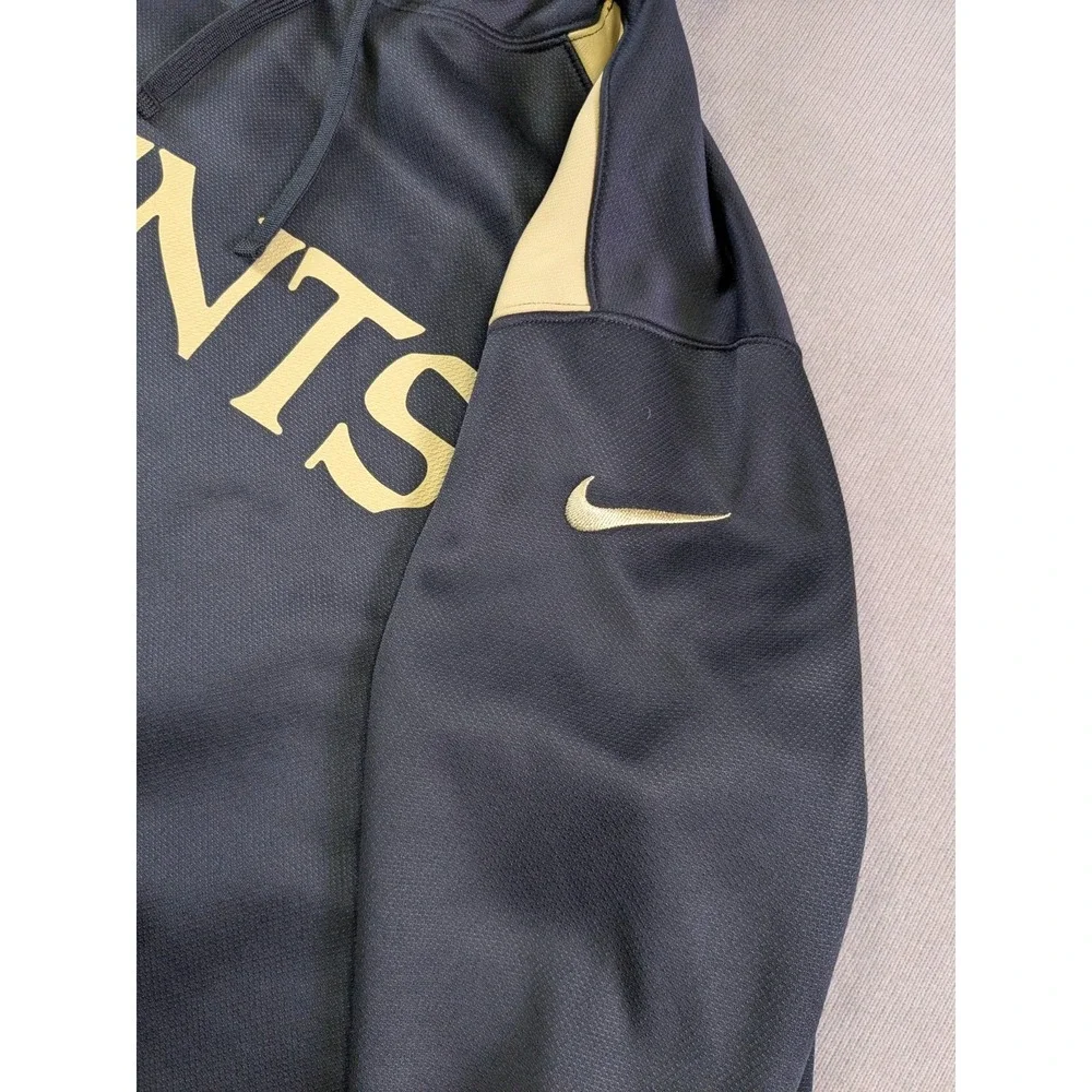 New Orleans Saints Hoodie Mens 2XL XXL Black Nike Sweatshirt Therma-Fit Pullover